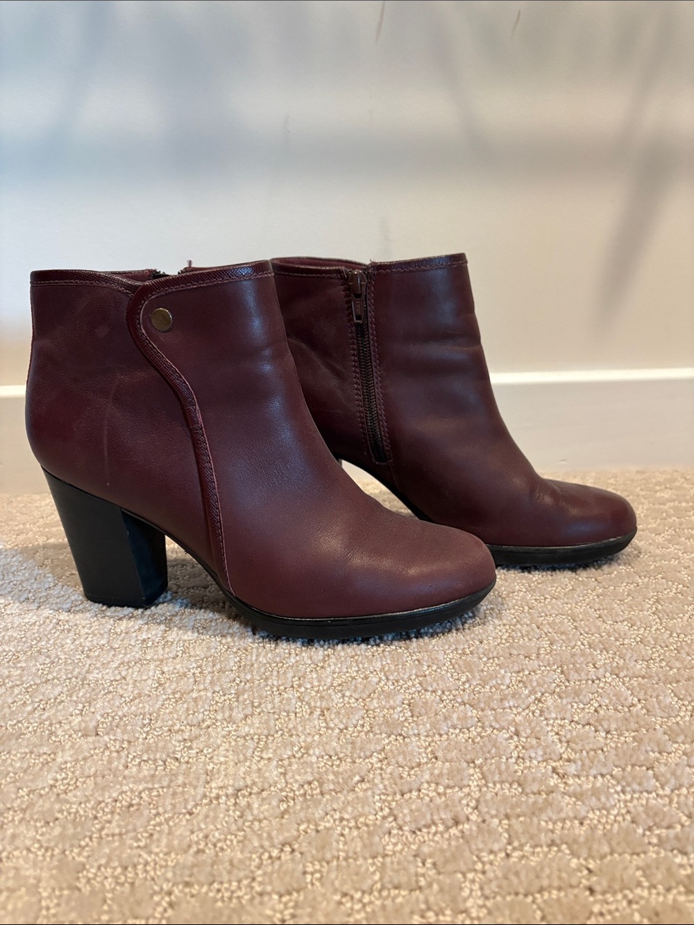 Burgundy Ankle Boots - Size 7